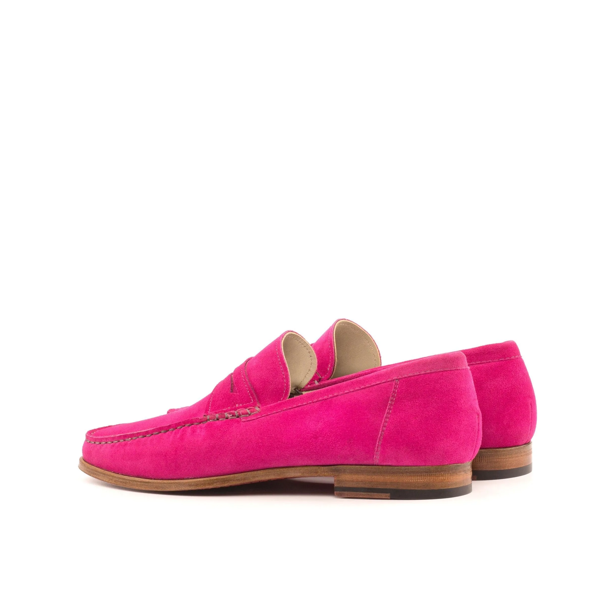 City Cool Flexible Support Shoes Pink Suede Penny Moccasin Loafer