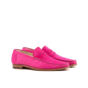 bike ride Minimalist Pink Suede Penny Moccasin Loafer