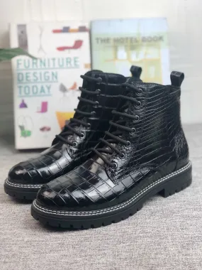 Boho Soul Crocodile Shoes Crocodile Skin Leather Martin Boots