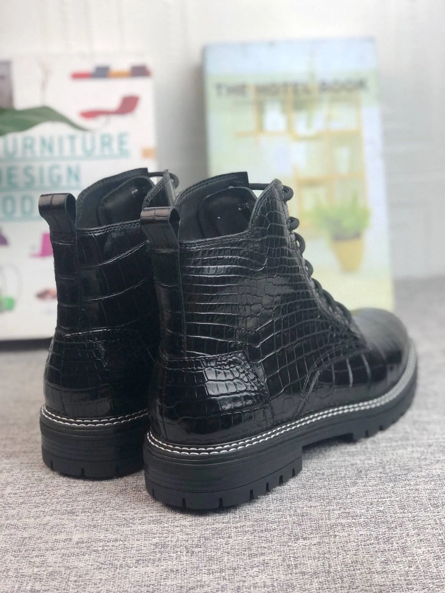 Comfortable Soles Crocodile Shoes Crocodile Skin Leather Martin Boots