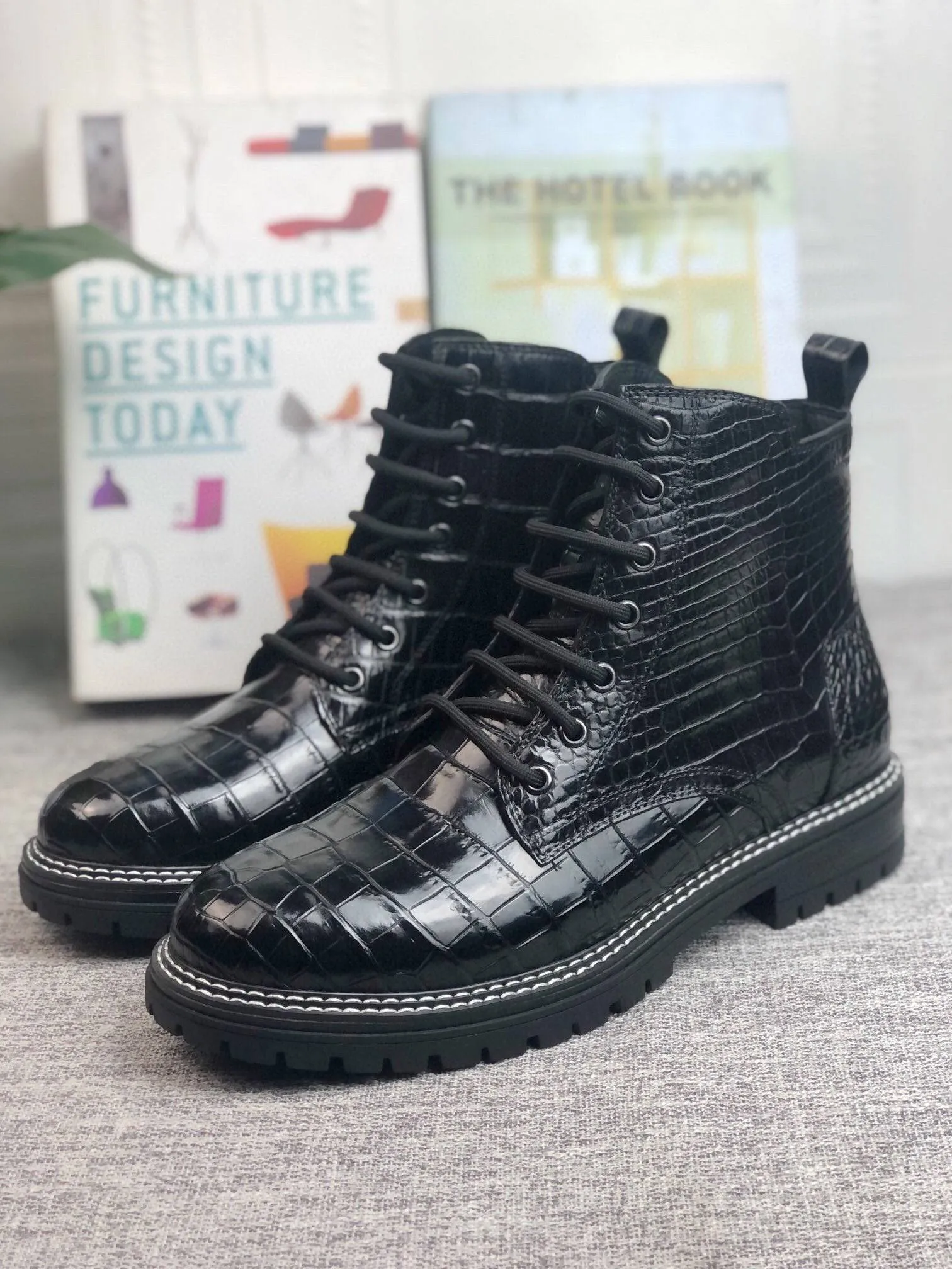 Boho Soul Crocodile Shoes Crocodile Skin Leather Martin Boots