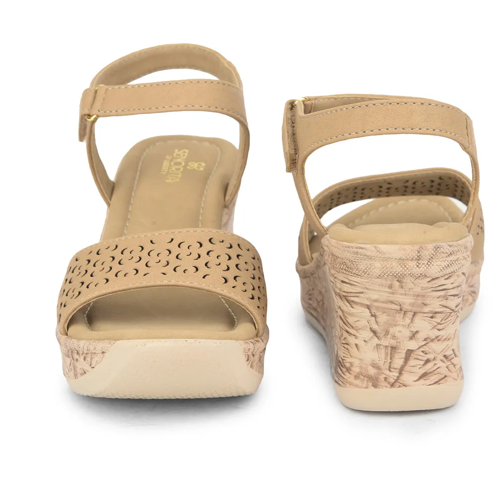 Modern Comfort Cushioned Straps Senorita Casual Sandal For Ladies (Beige) DZL-867 By Liberty