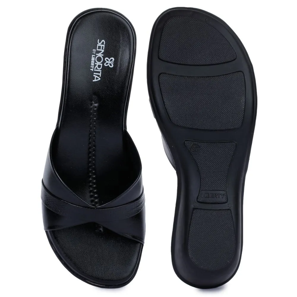 Senorita Comfort (Black) Slippers For Women LT-121 By Liberty Sun Play Open Air
