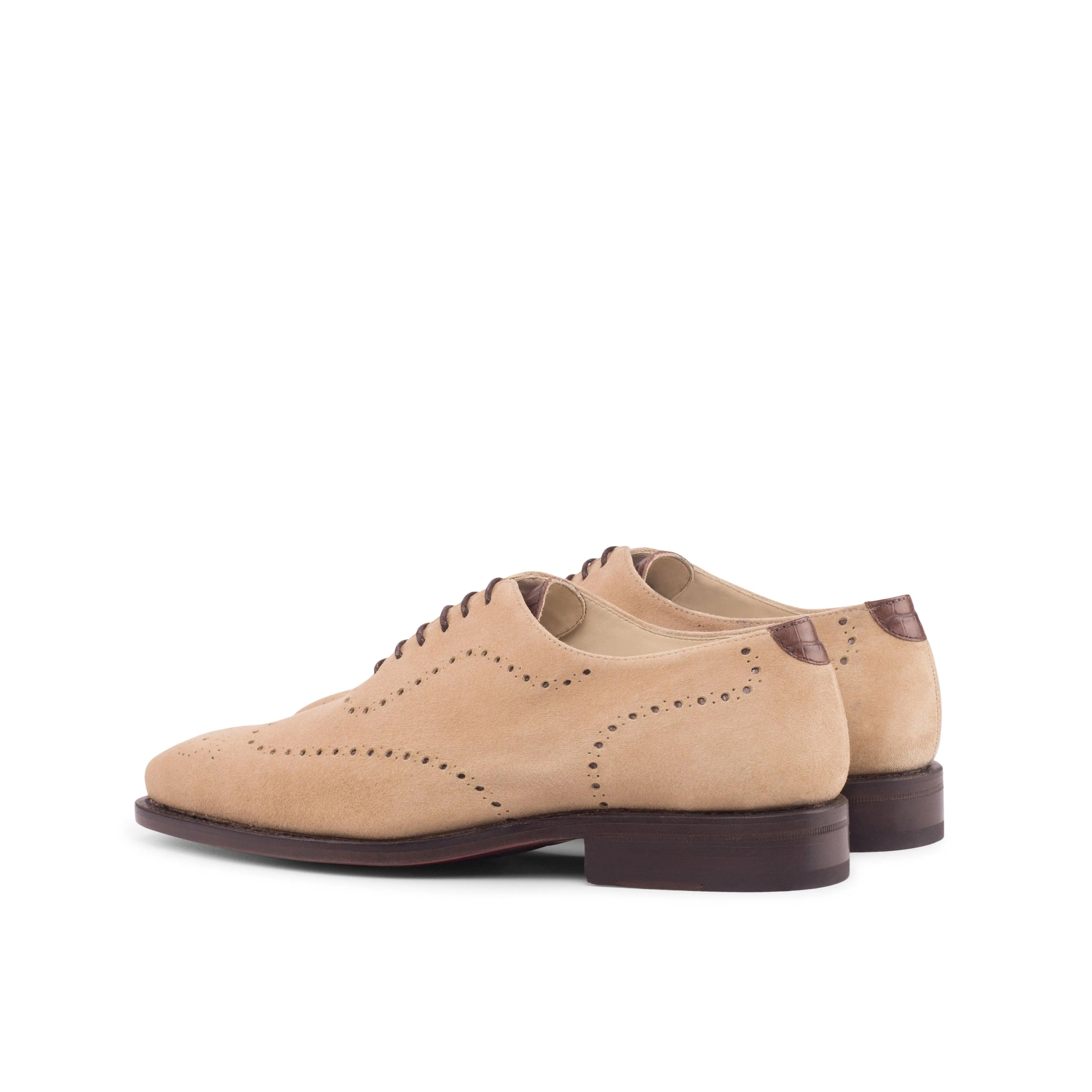 Beige Suede Wholecut Shoes Romantic Fit Work Ready