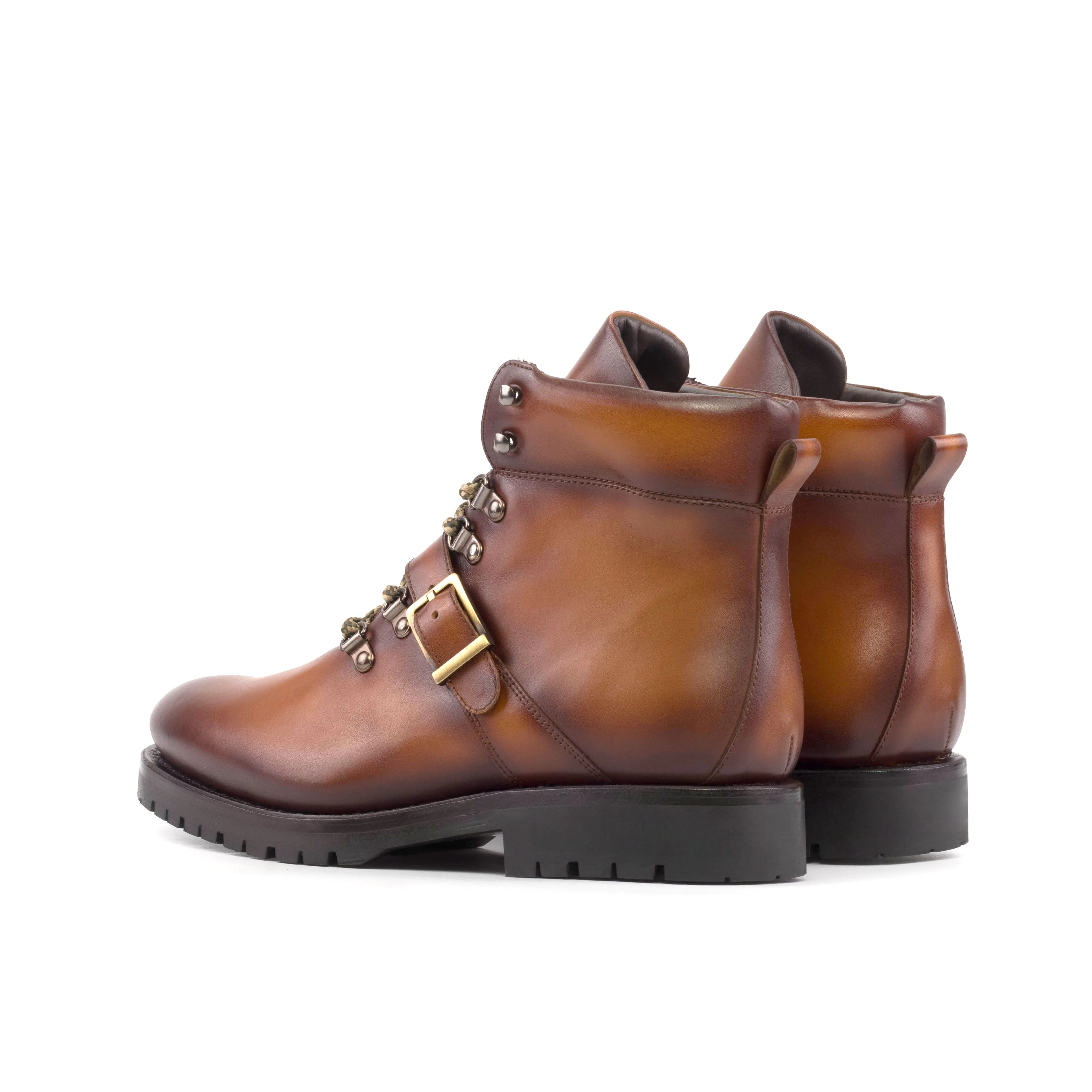 Cognac Calf Leather Hiking Boots Consistent Routine