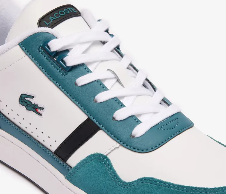 evening running gear waterproof running gear Men's Lacoste T-Clip 124 7 SMA (White/Dark Green)