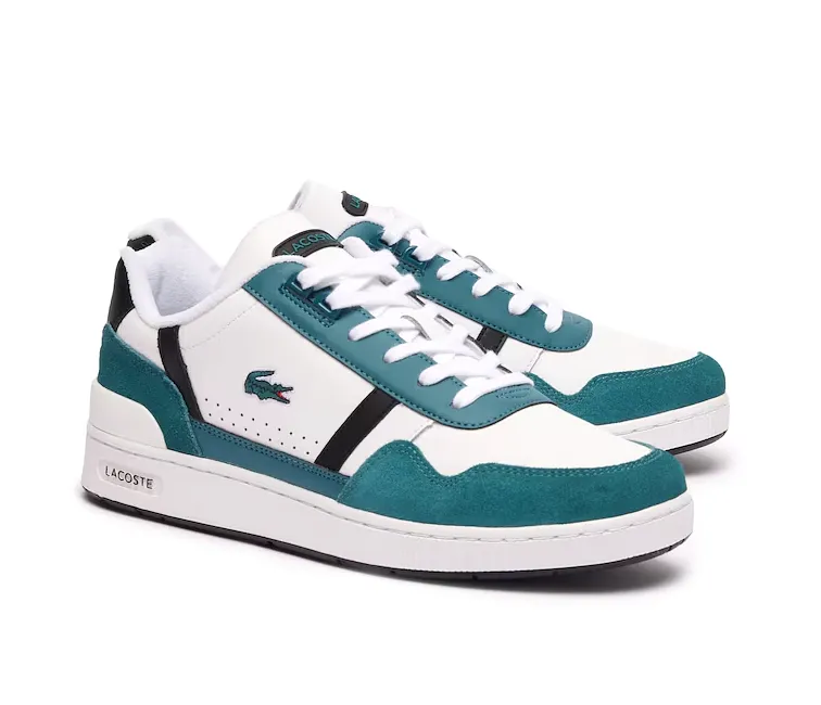 Omni-grip responsive - sole shoes Men's Lacoste T-Clip 124 7 SMA (White/Dark Green)