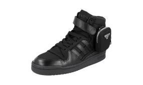 Prada Men's Black X Adidas Forum High-Top Sneaker 2TG193 Fast Routine Comfort Linings