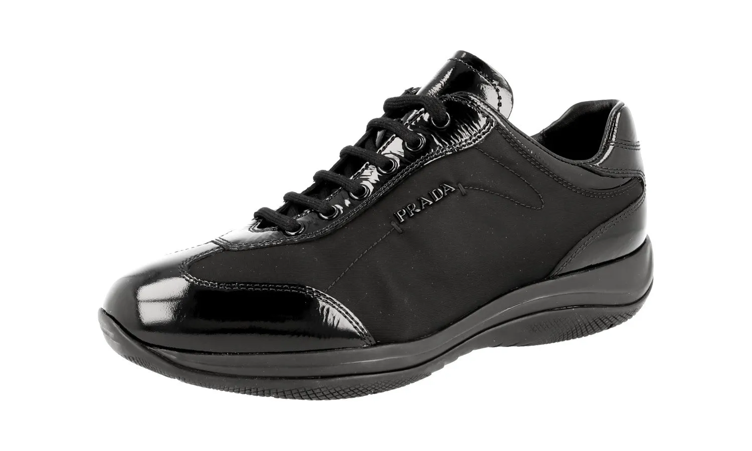 Prada Women's Black Leather Sneaker 3E5793 Sleek Outline