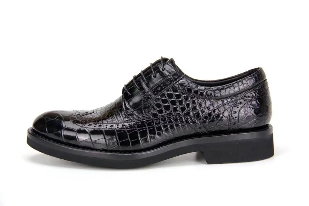 Crocodile Shoes Handmade Crocodile Shoes Modern Classic Brogue Lace Up Leather Lined Perforated Dress Shoe Buy Step Supportive Padding
