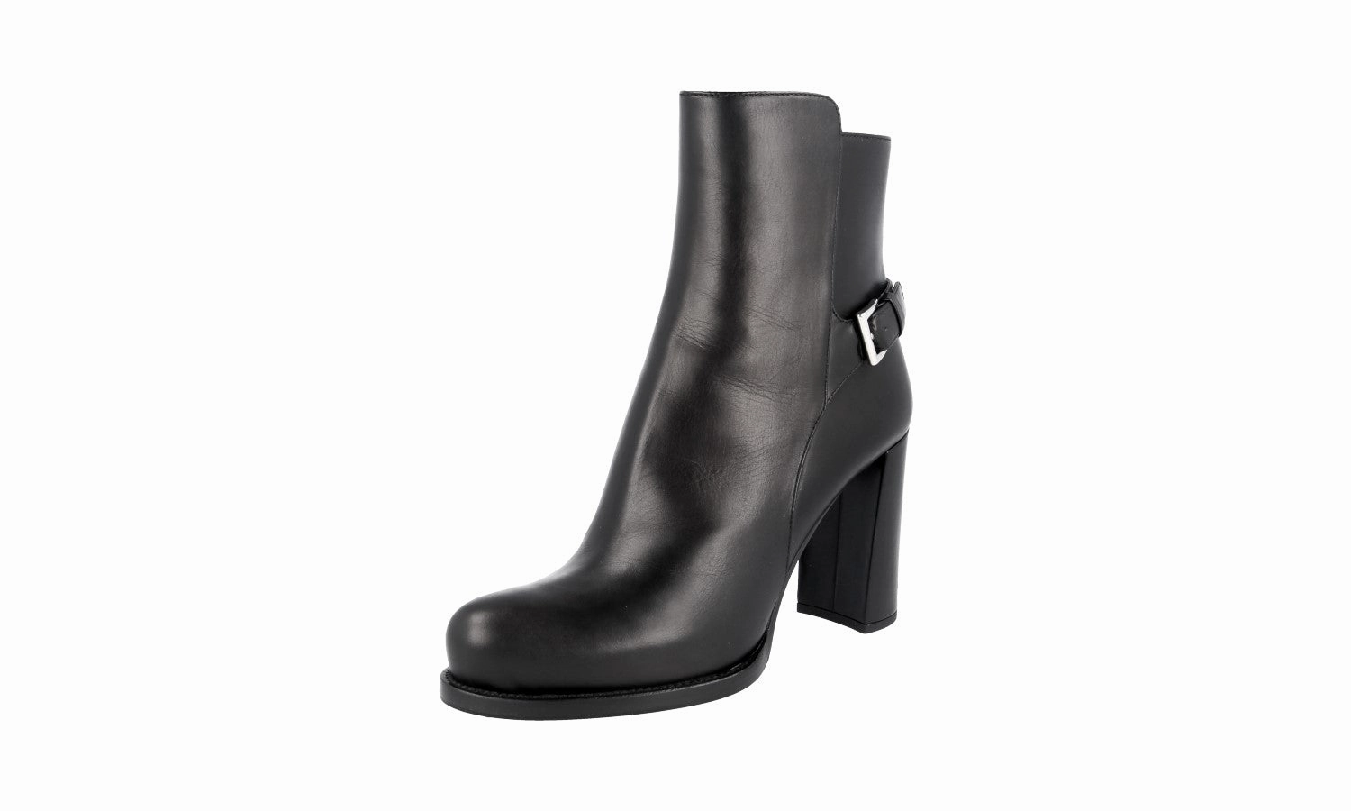 Prada Women's Black Leather Half-Boot 1T192G Daily Chic Smart Outfit