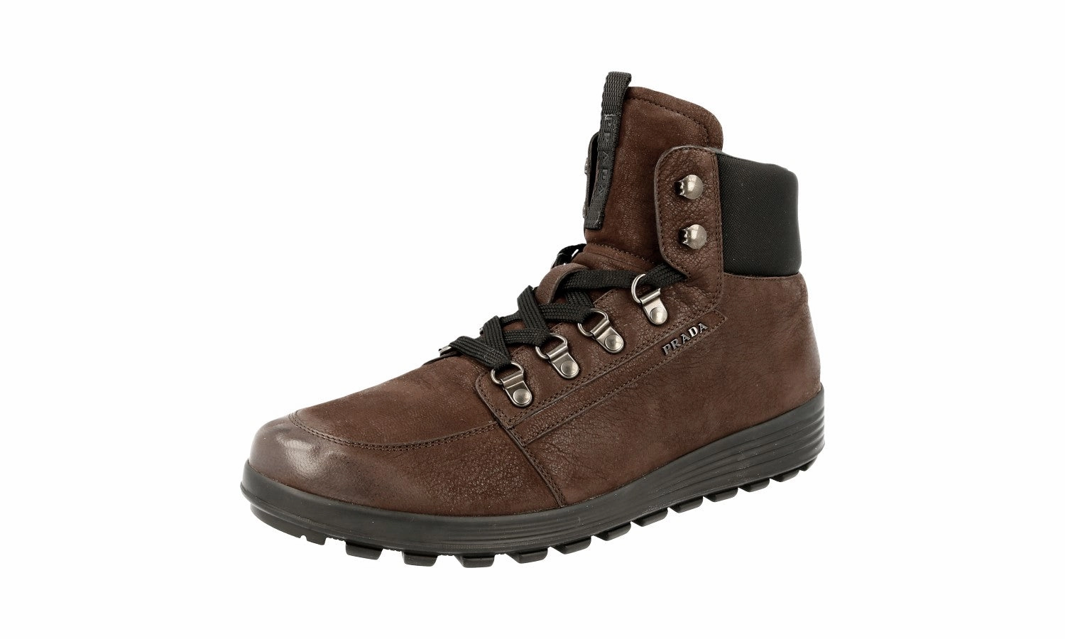Comfort Walk Prada Men's Brown Leather Half-Boot 4T2937