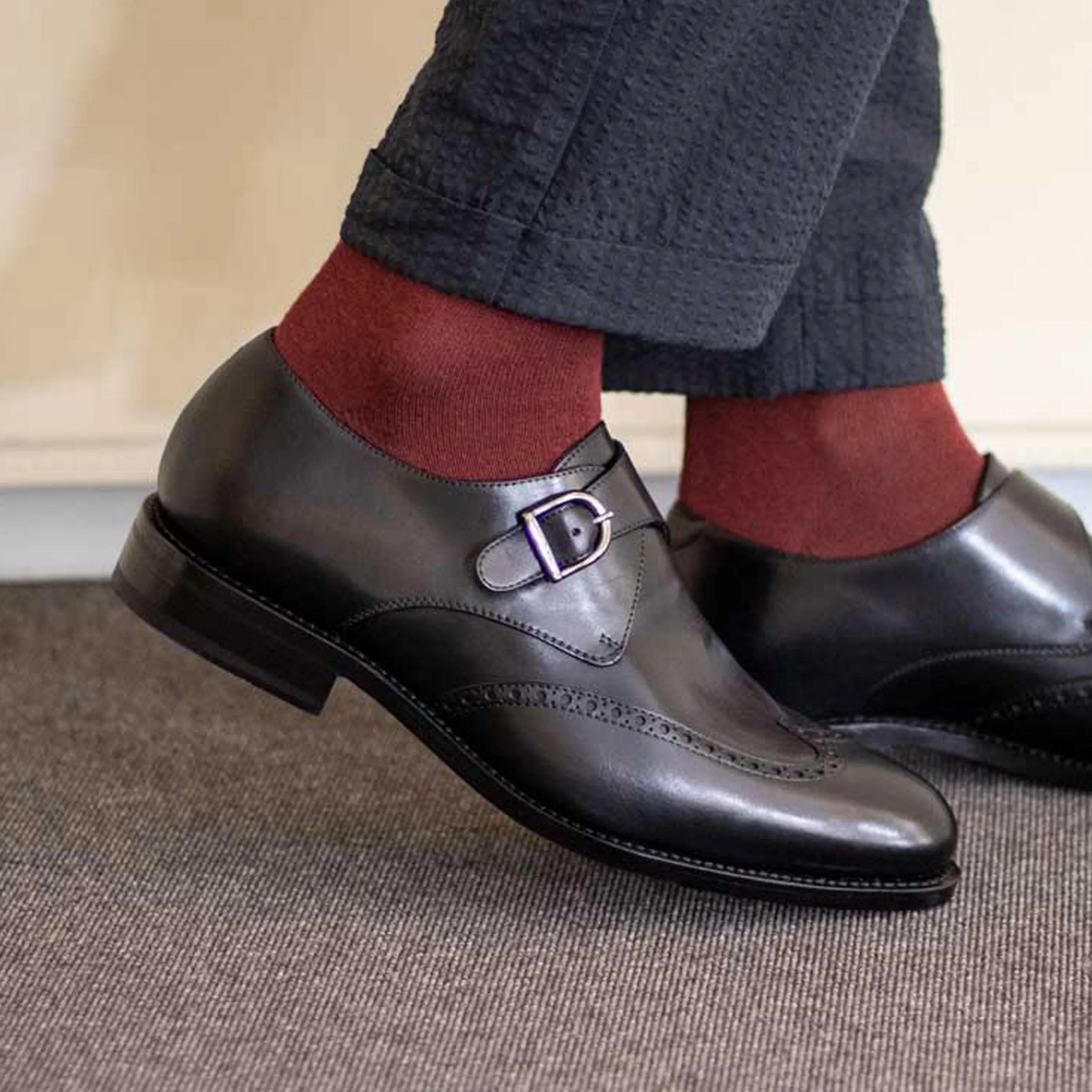 Single Monk black box calf Comfort Motion