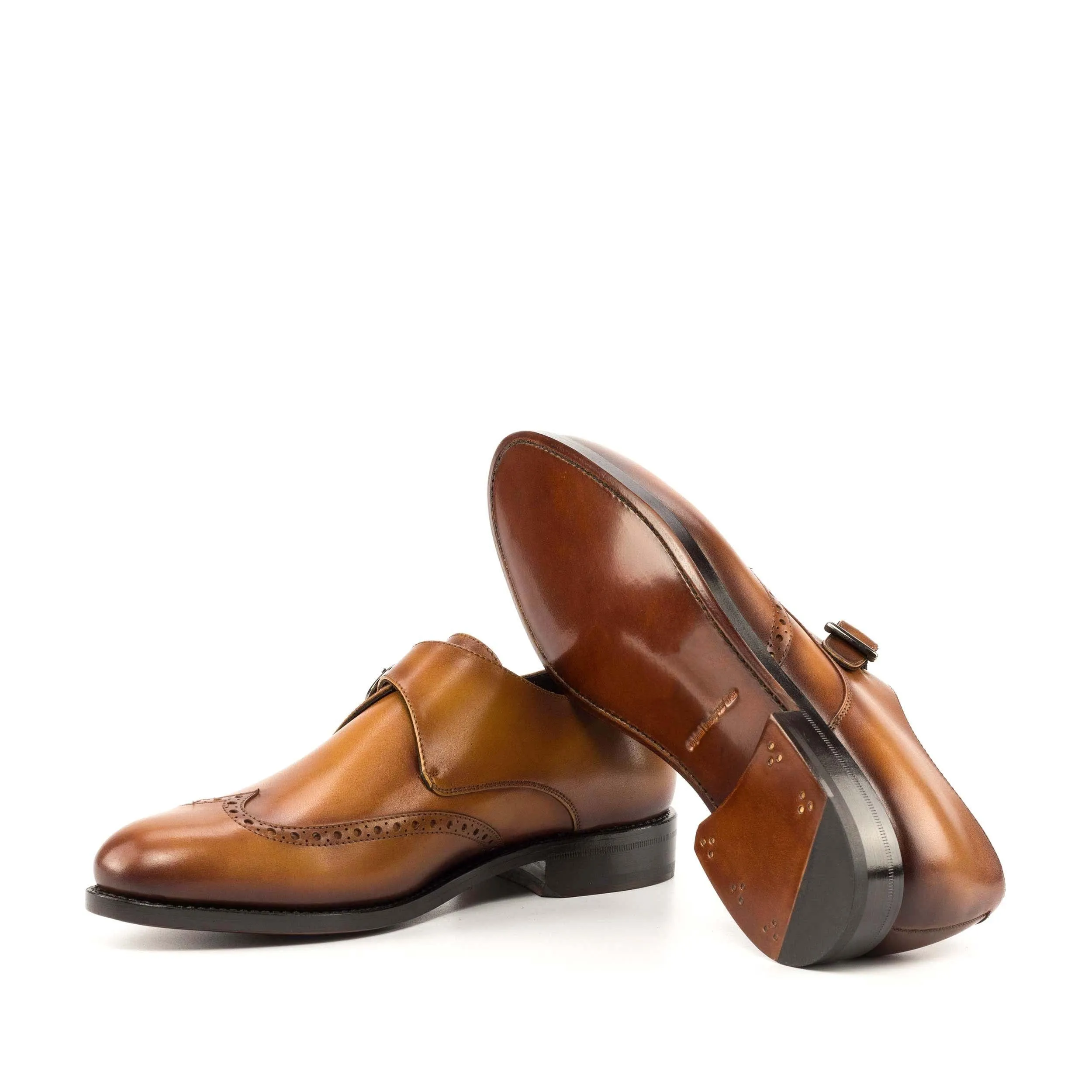 Single Monk cognac box calf Classic Style