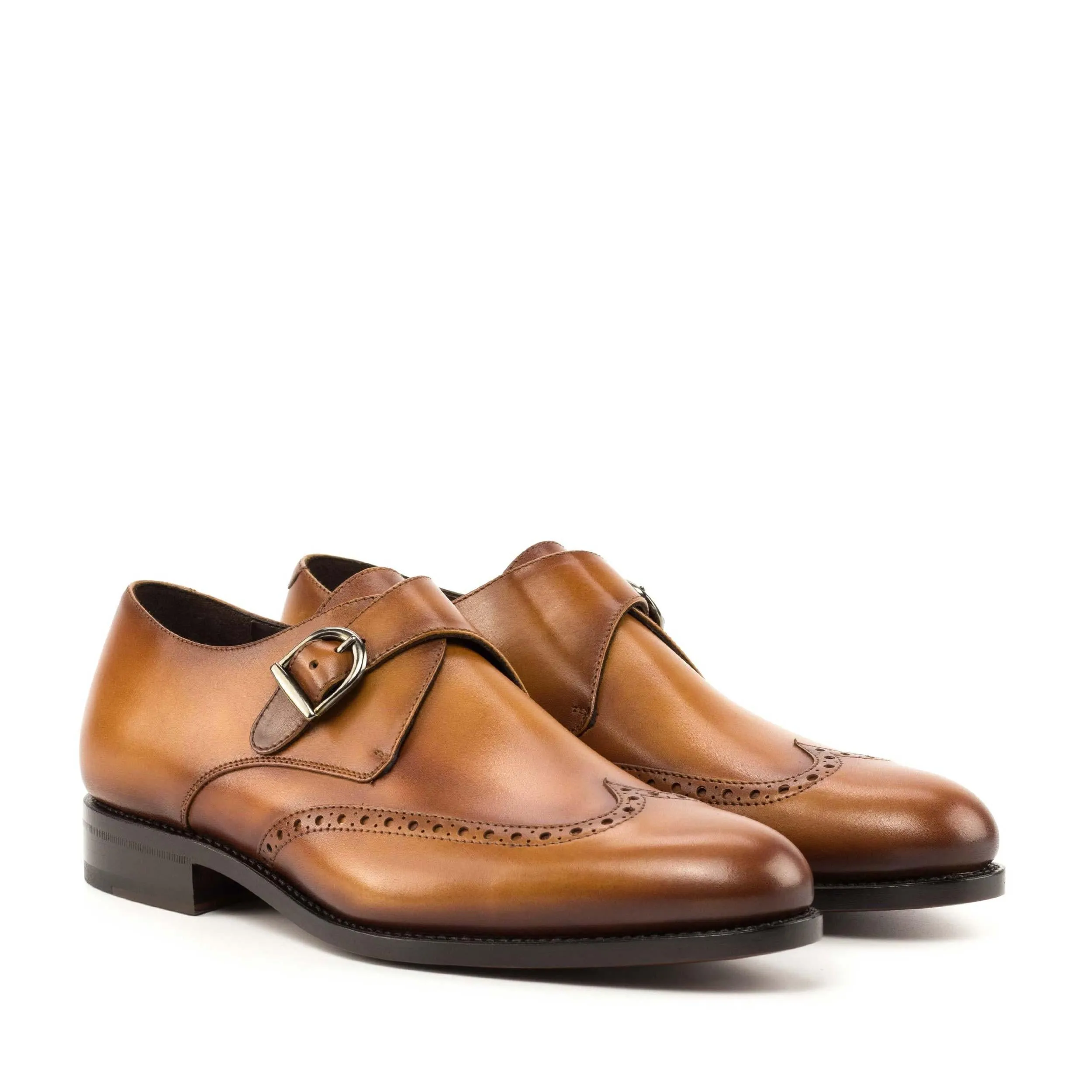 Mono Shade Single Monk cognac box calf