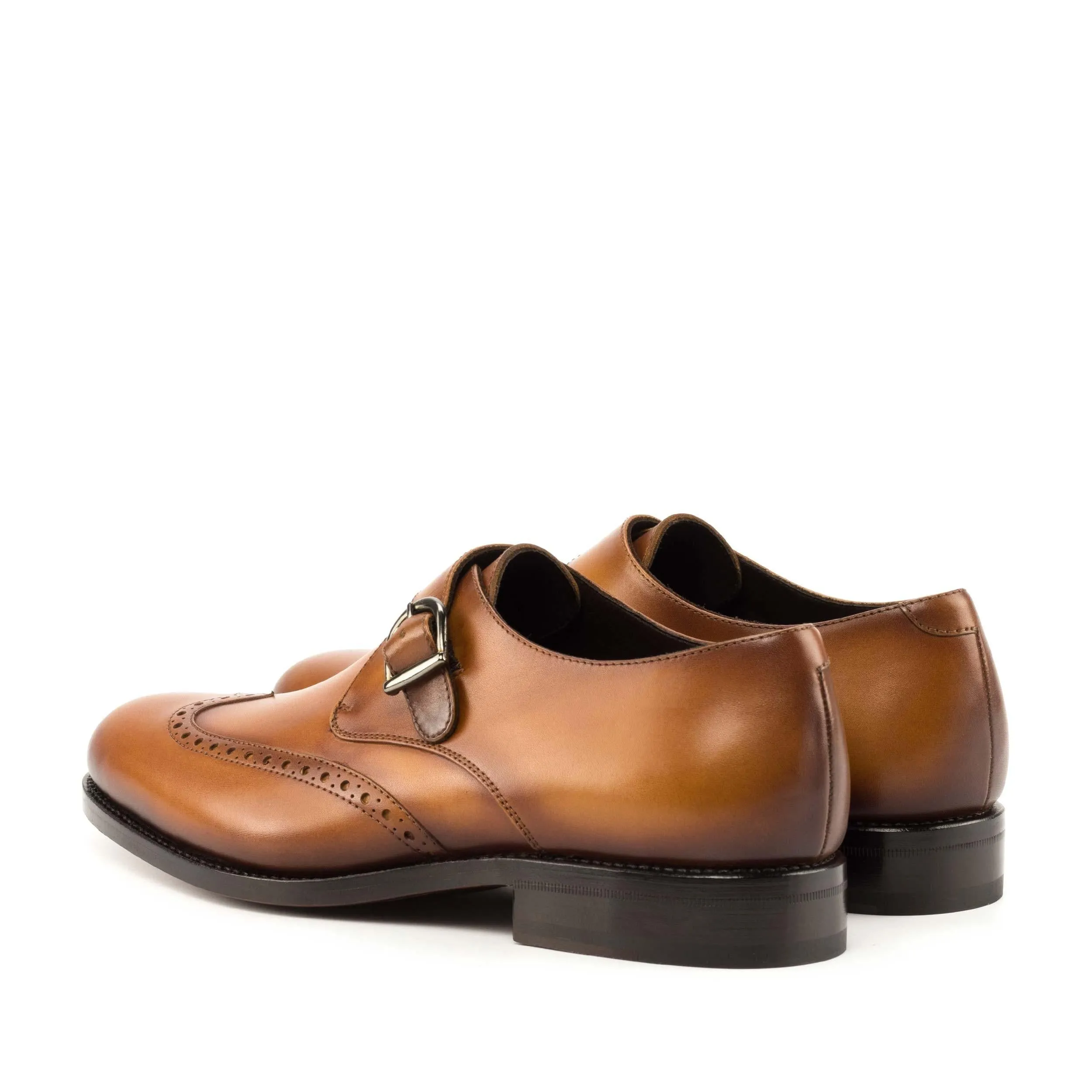 Single Monk cognac box calf High End
