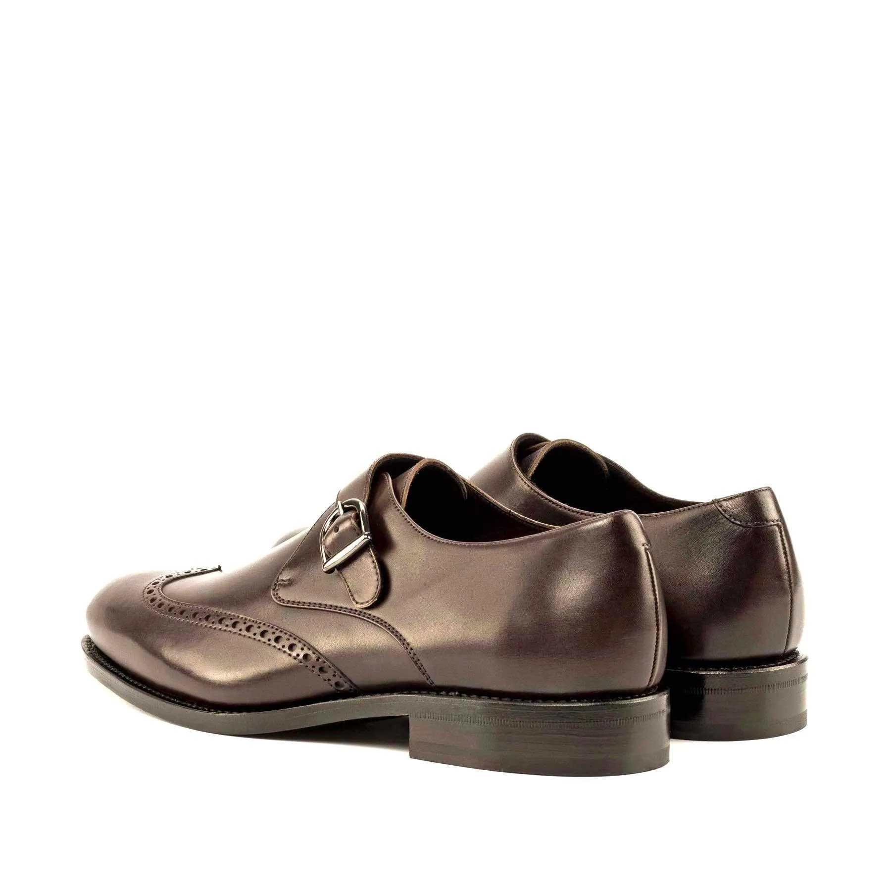 Single Monk dark brown box calf Street Mode Marriage Pair