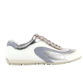 Beach Fun Road grip Prada Women's shoes White & Silver Sports Sneakers 3E4709