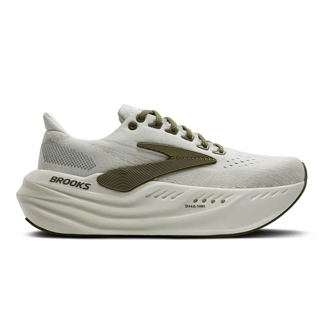 Mens Brooks Running Glycerin Max in Grey/Dusty Olive/Tea lightweight foam