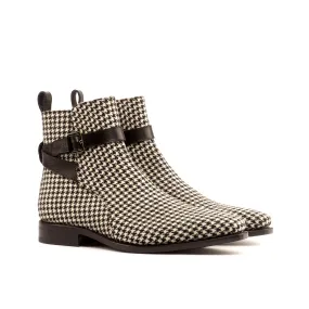 Comfortable Heel Houndstooth Jodhpur Boots