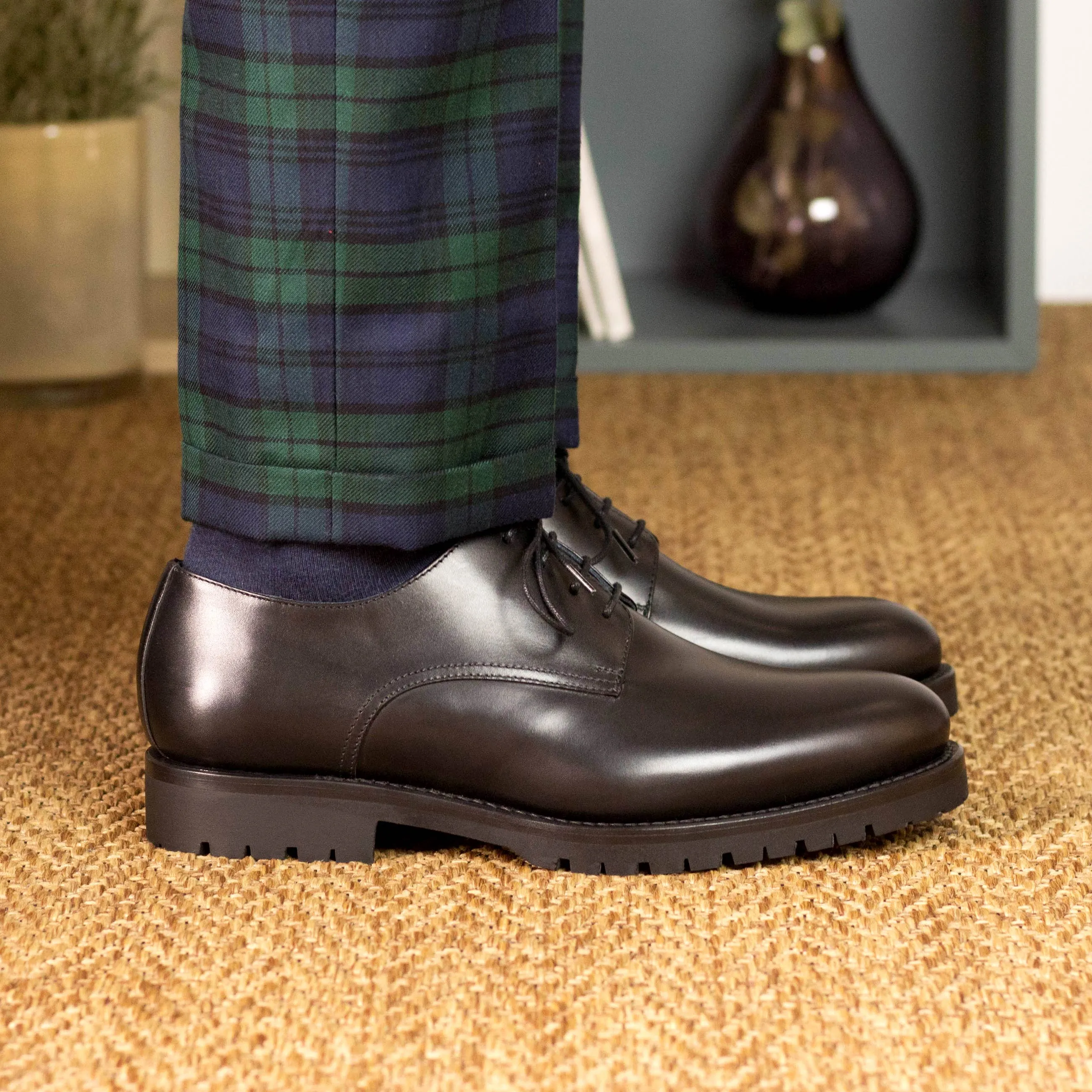 Posture Focus Black Derby Chunky Shoes