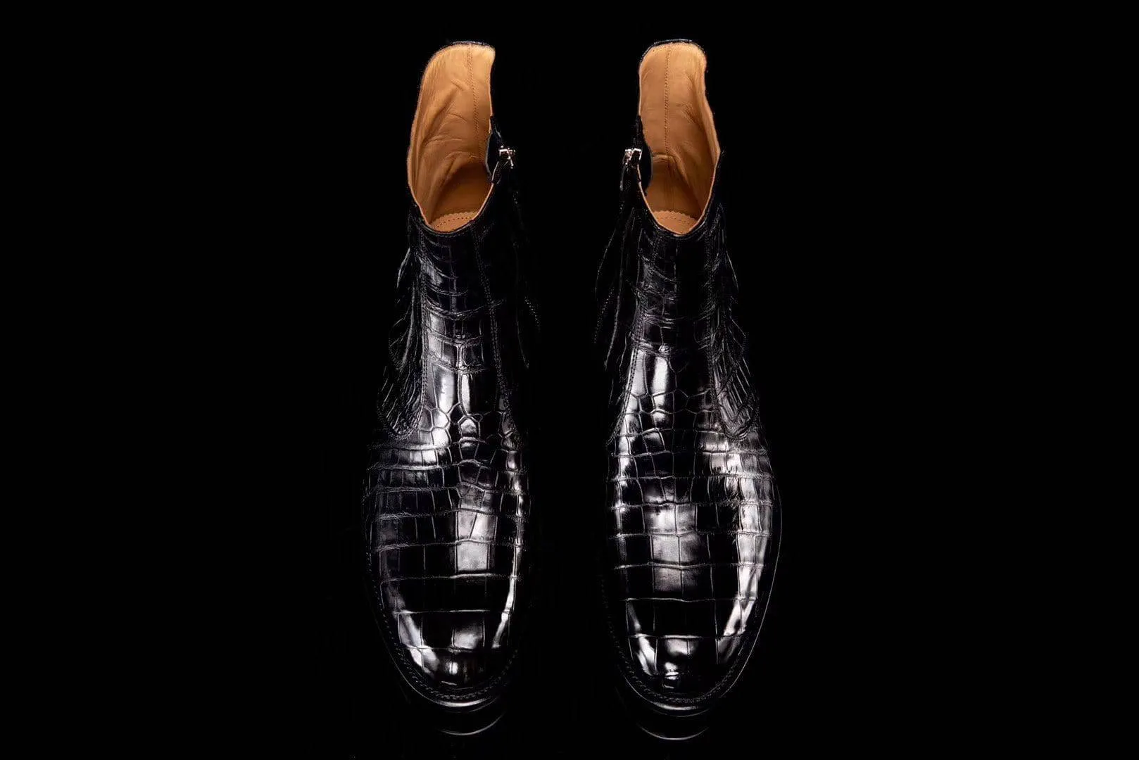 linen fresh Sunny Day Crocodile Shoes Crocodile Leather Side-Zip Ankle Boots