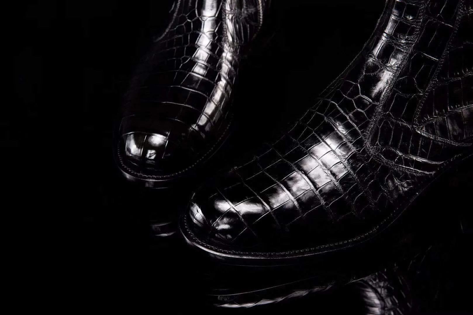 Light Walking All Purpose Crocodile Shoes Crocodile Leather Side-Zip Ankle Boots