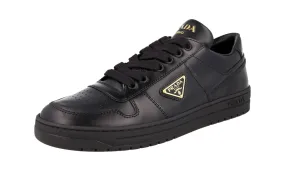 Prada Women's Black Leather Downtown Sneaker 1E792M Slip Guard