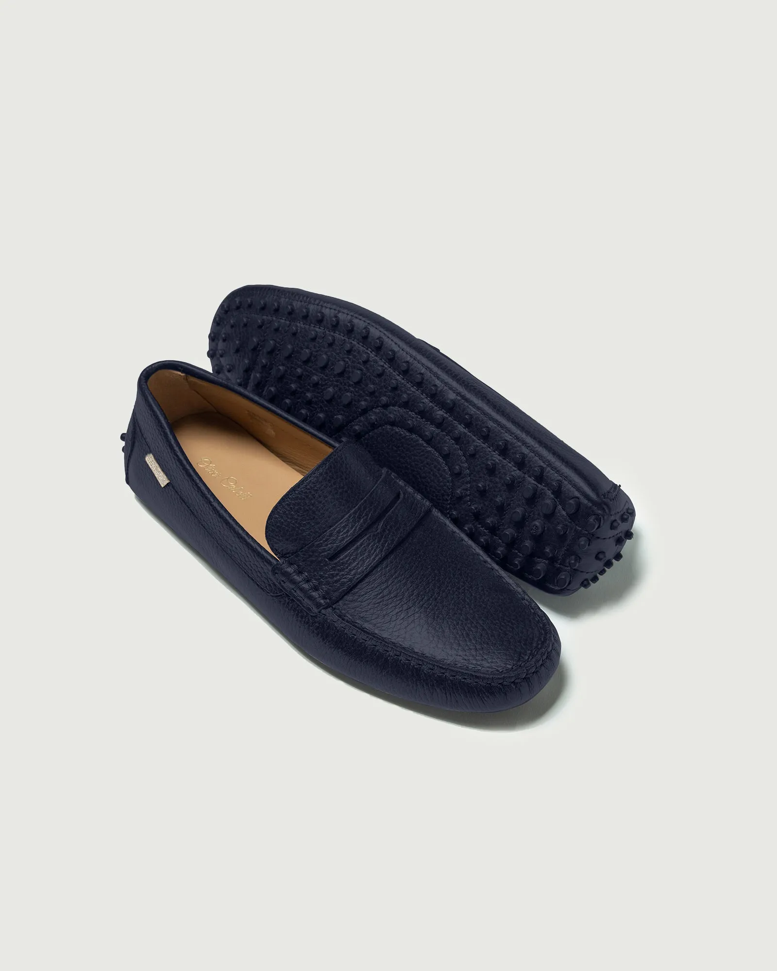 Comfortable All-day Slip-ons Breathable Driver | Navy Pebbled