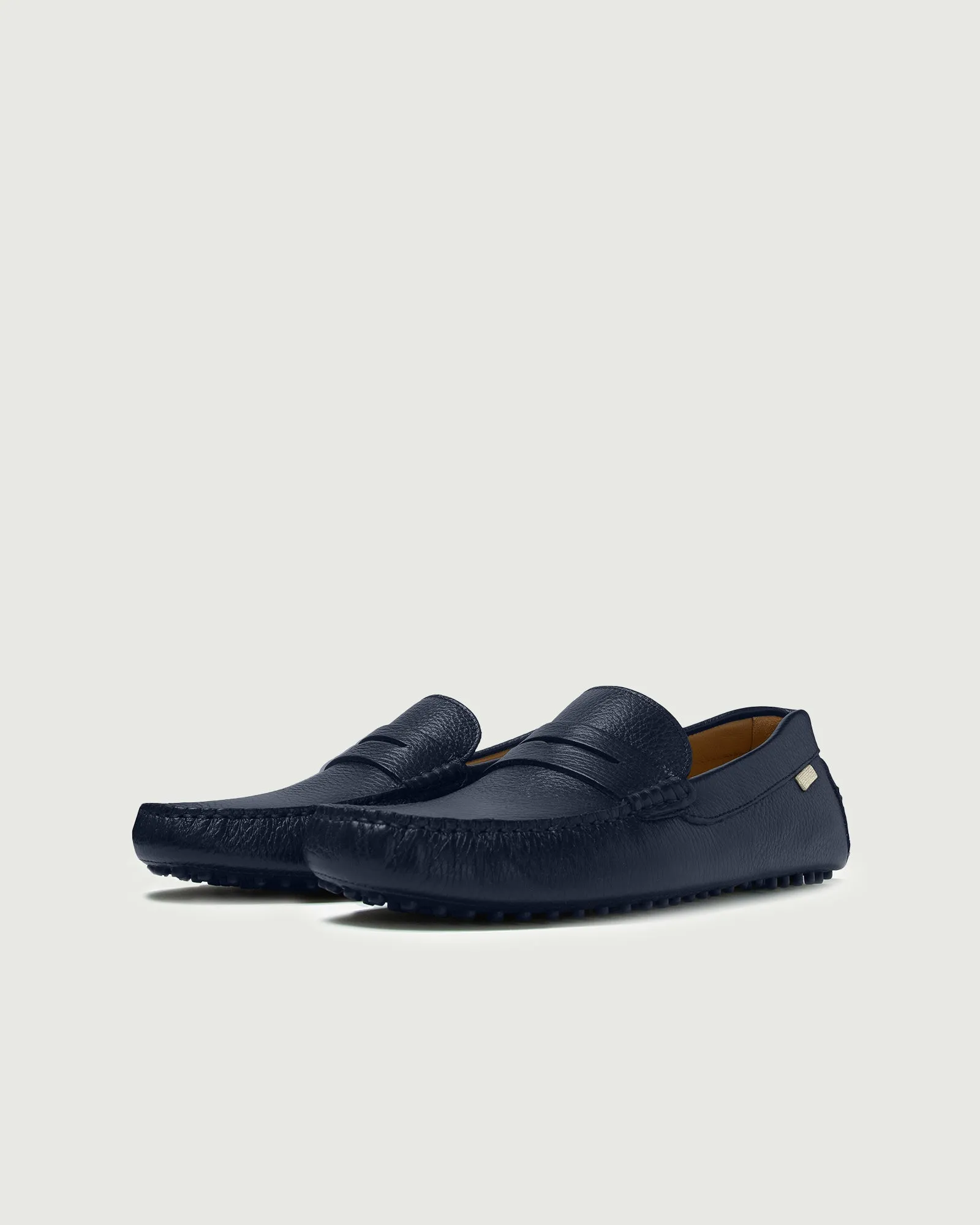 Driver | Navy Pebbled Soft Insole Shoes Quilted Lining