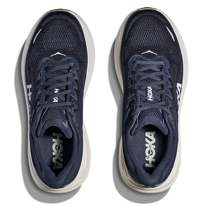 Padded Power Move All Day Mens Hoka Bondi 9 Wide in Varsity Navy/White
