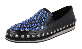 Prada Women's Black Leather Slip-on Sneaker 3S5681 Weekend Trip