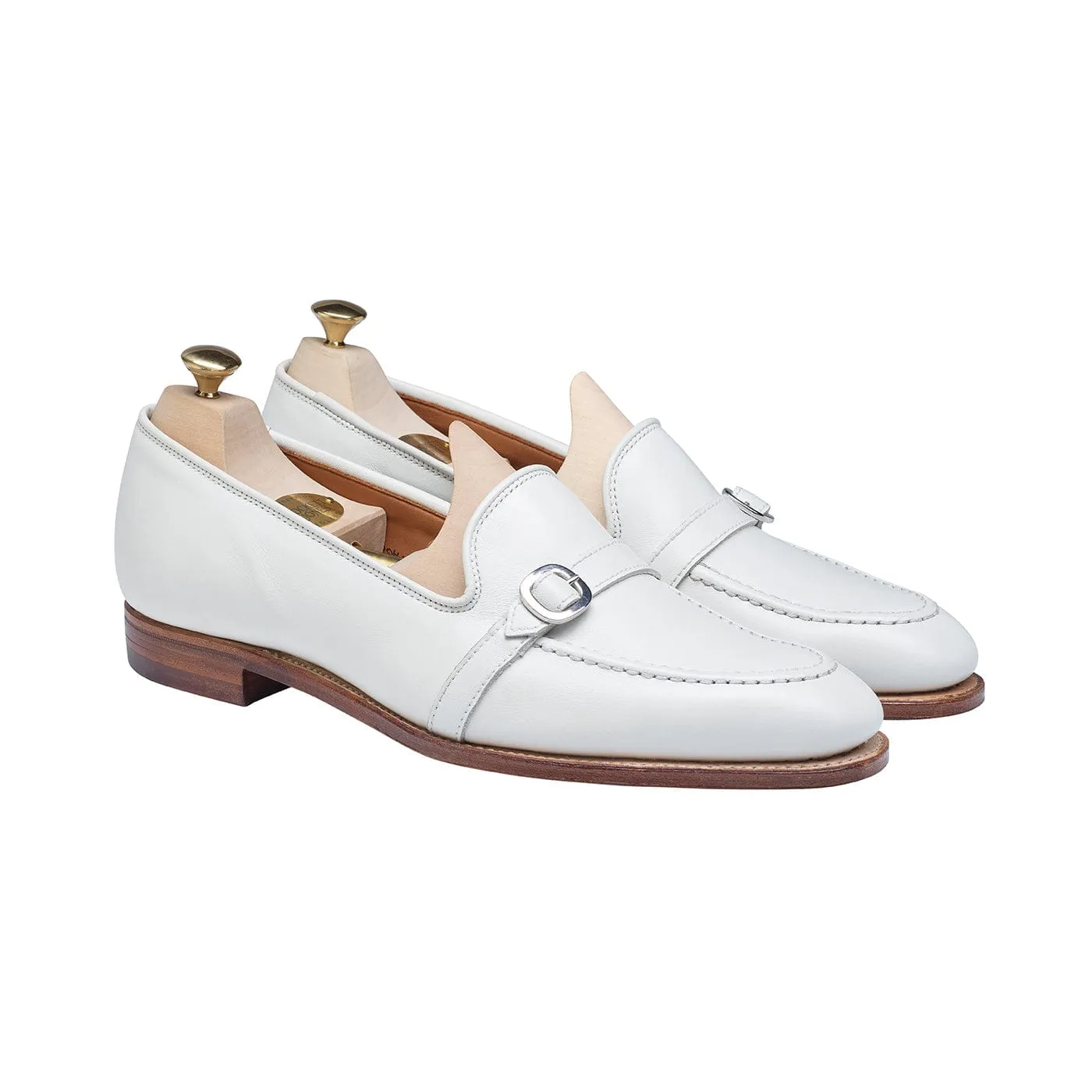 Tessa White Calf Monk Strap Style