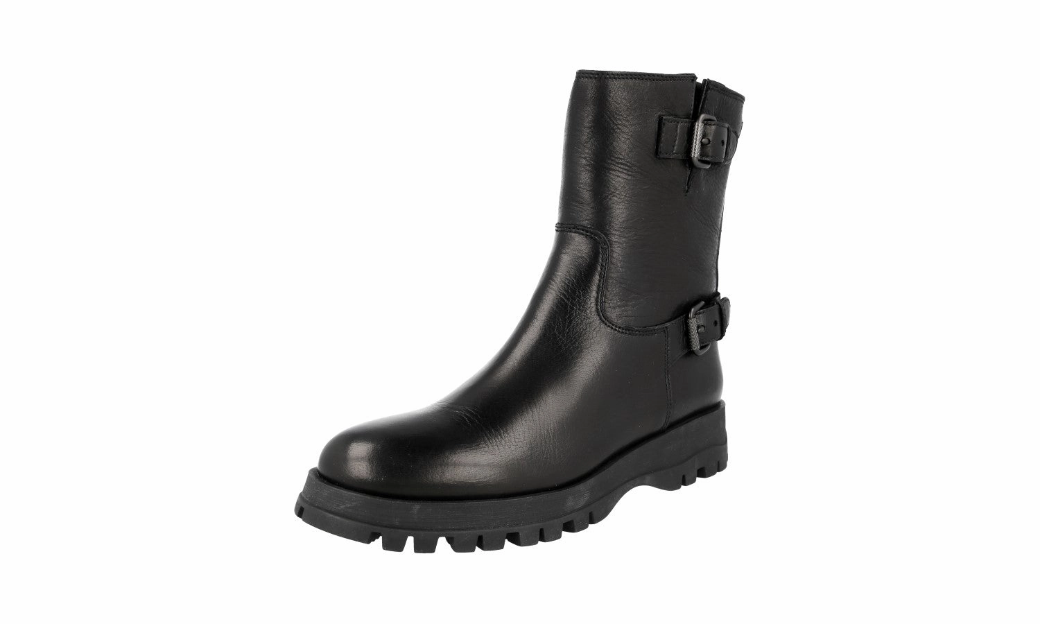 Prada Women's Black Deerskin Leather Half-Boot 1U062L Winter Layering