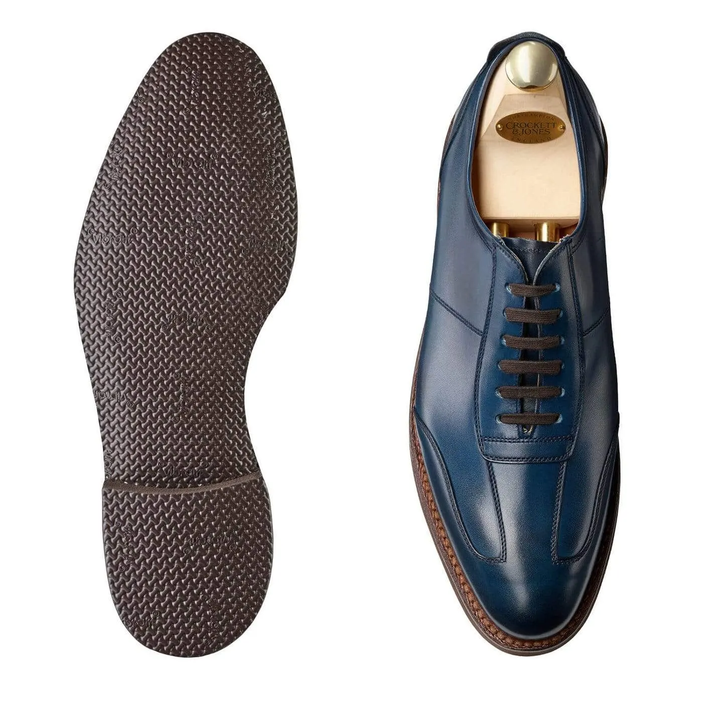 Truro Blue Burnished Calf Elegant Lace-Ups