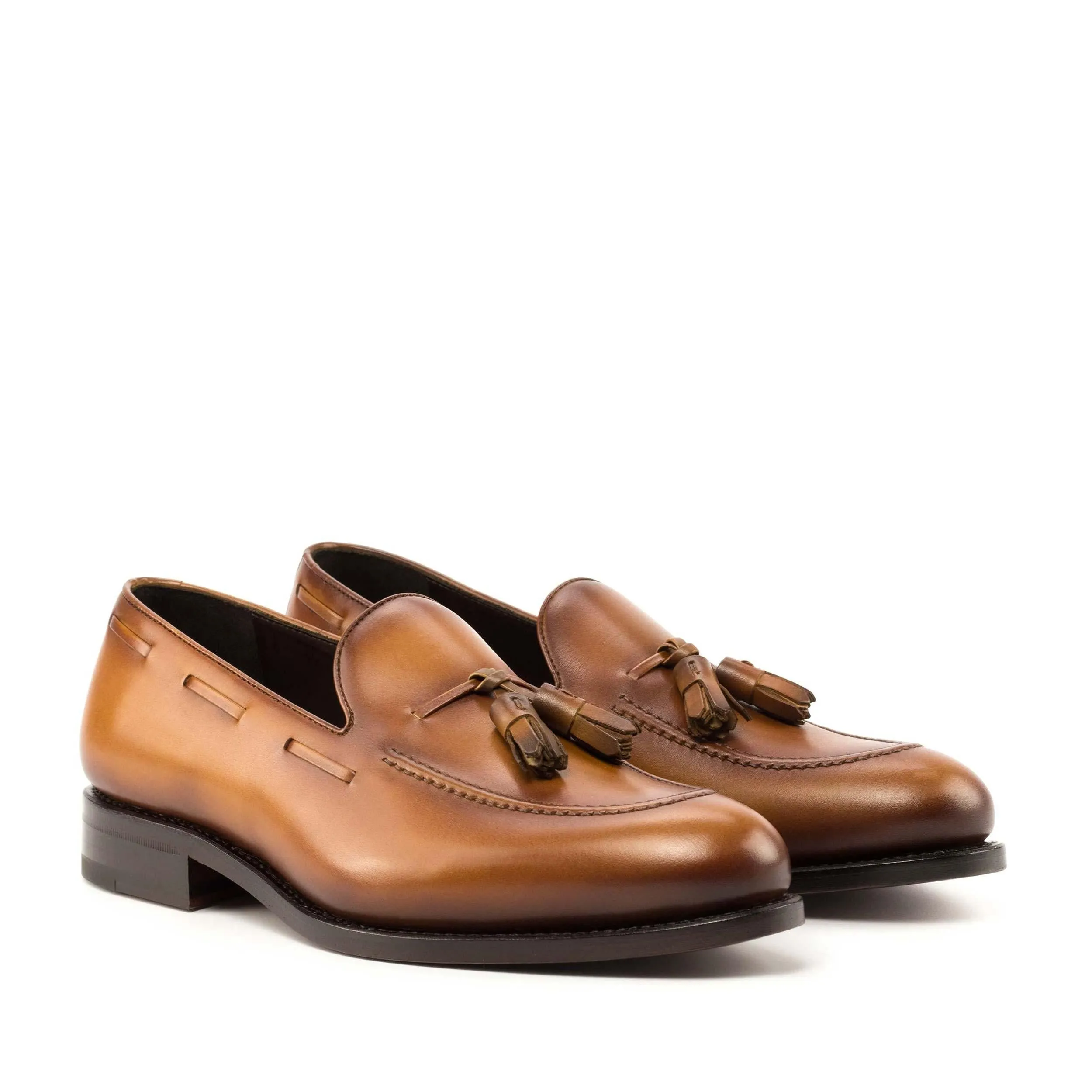 Anti   Slip Tassel Loafer cognac box calf