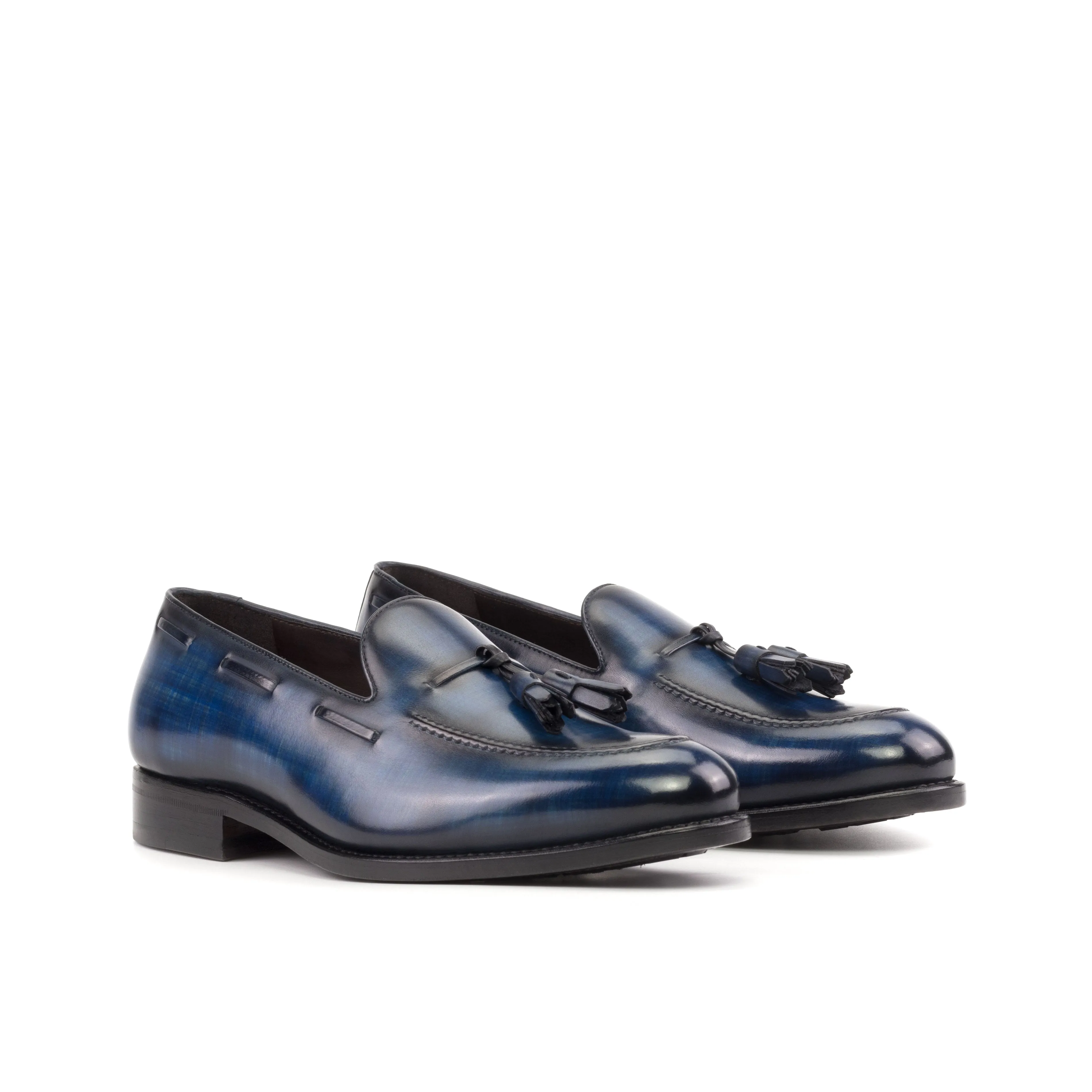 Urban Dawn leatherette Denim Blue Patina Tassel Loafers