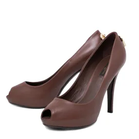 Louis Vuitton Brown OH Really Peep Toe Platform 39 Calm Step