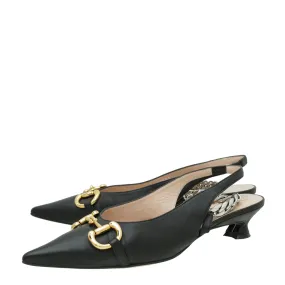 Gucci Black Horsebit & Chain Slingback 39 Style Upgrade Refined Edge