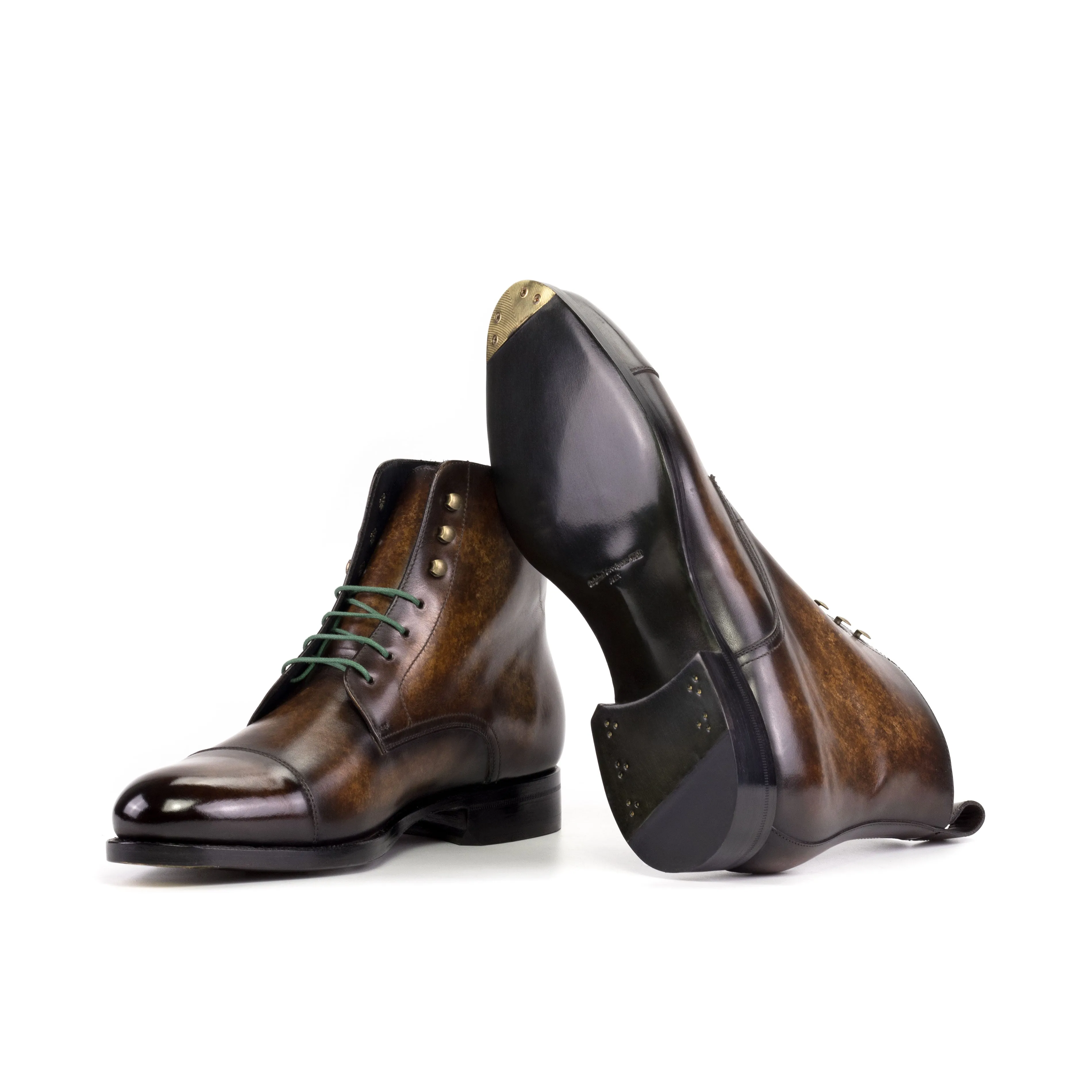Brown Patina Cap Toe Jumper Boots Functional Weekend Formal
