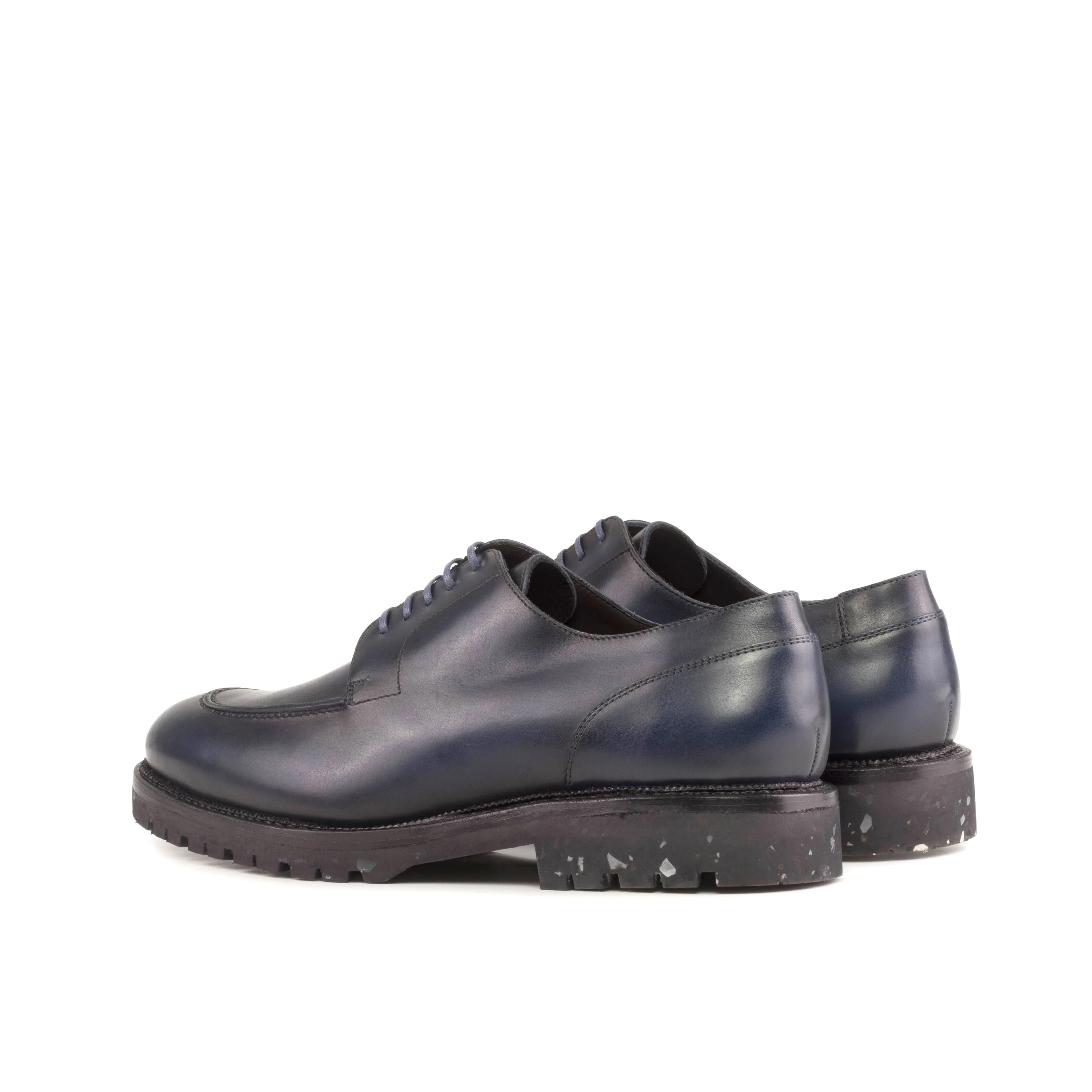 Water shield Navy Blue Derby Split Toe Chunky Shoes