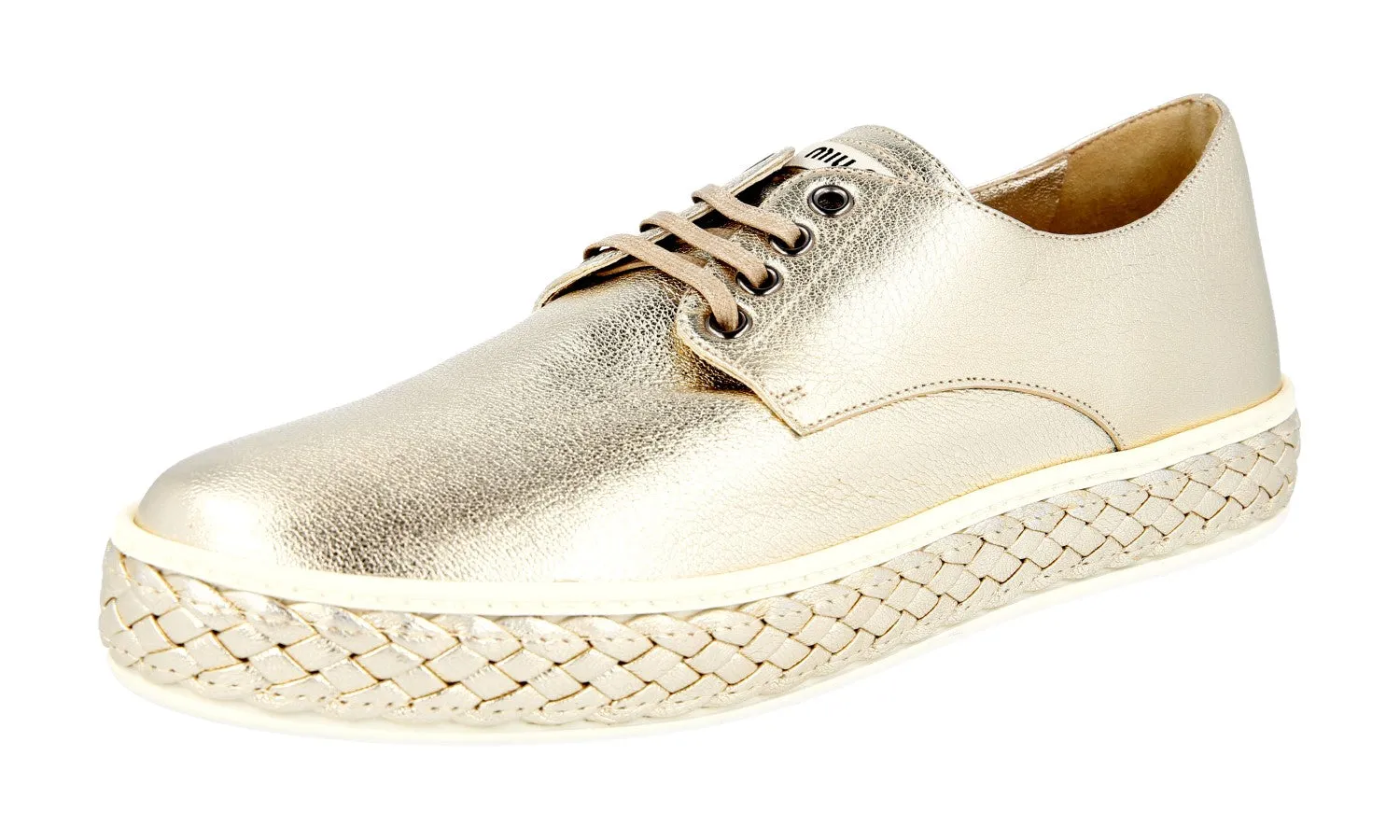 Outdoor Ready Ultimate look Miu Miu Women's Metallic Leather Sneaker 5E535A