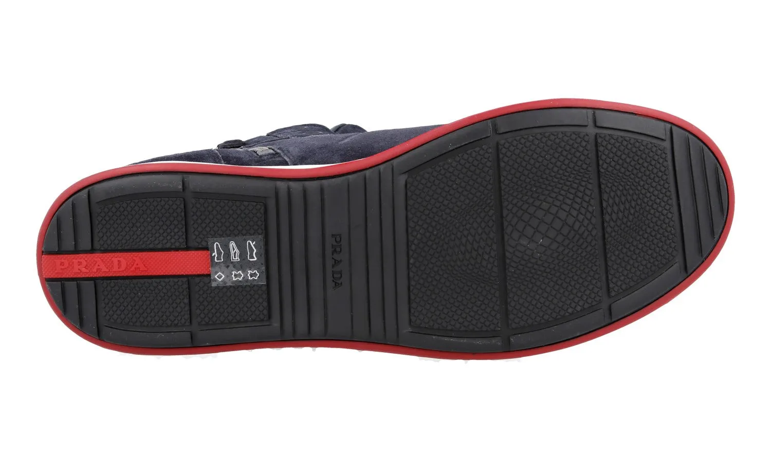 Casual Design Road Running Prada Men's Blue Leather High-Top Sneaker 4T2842