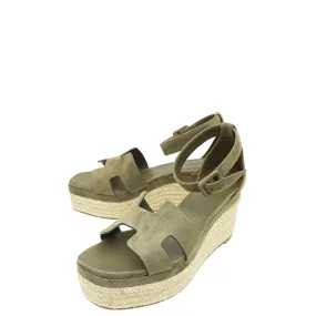 Feather Light Long Distance Space Vibe Hermes Vert Toundr Elda Suede Goatskin Espadrille 38