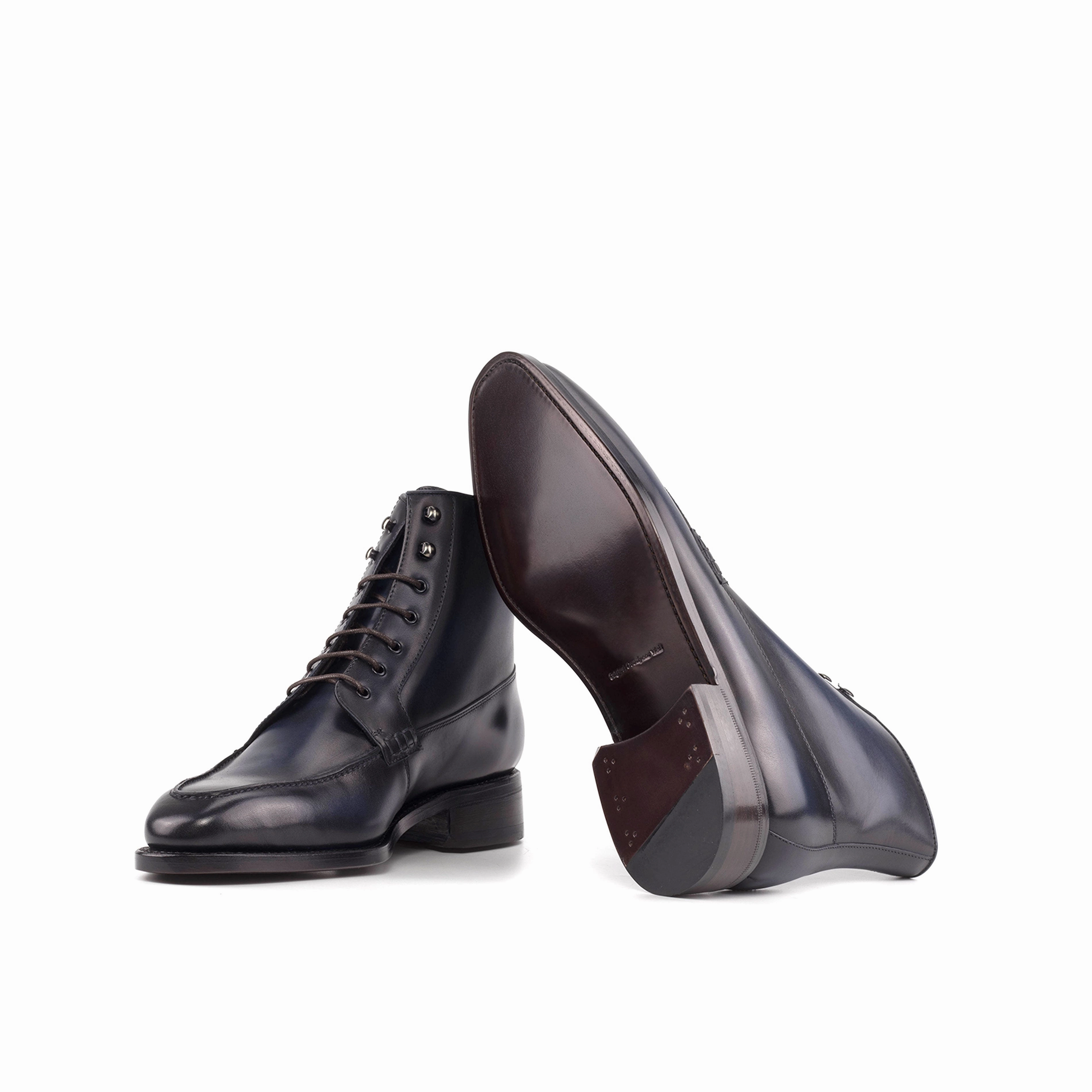 Stability Base Trendy Navy Blue Calf Moc Toe Boots