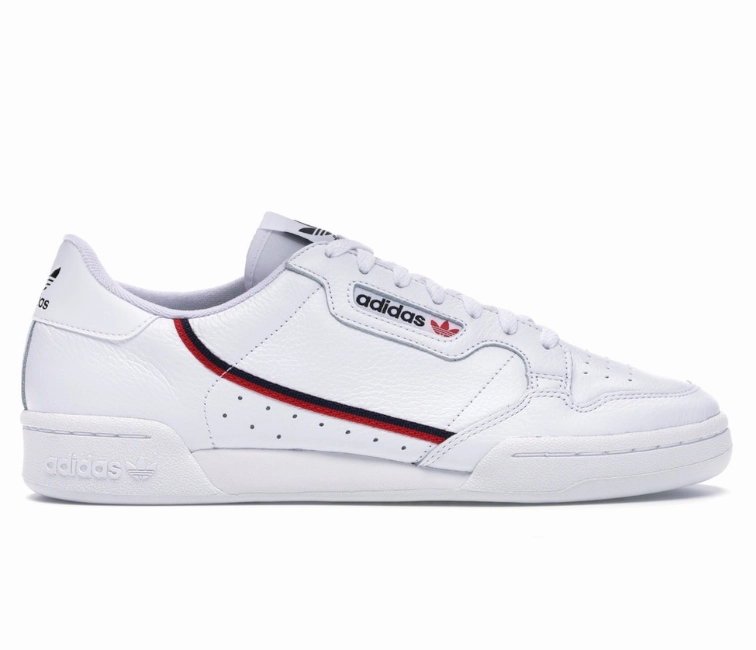 rigid upper shoes Unisex Adidas Continental 80 (White/Scarlet)