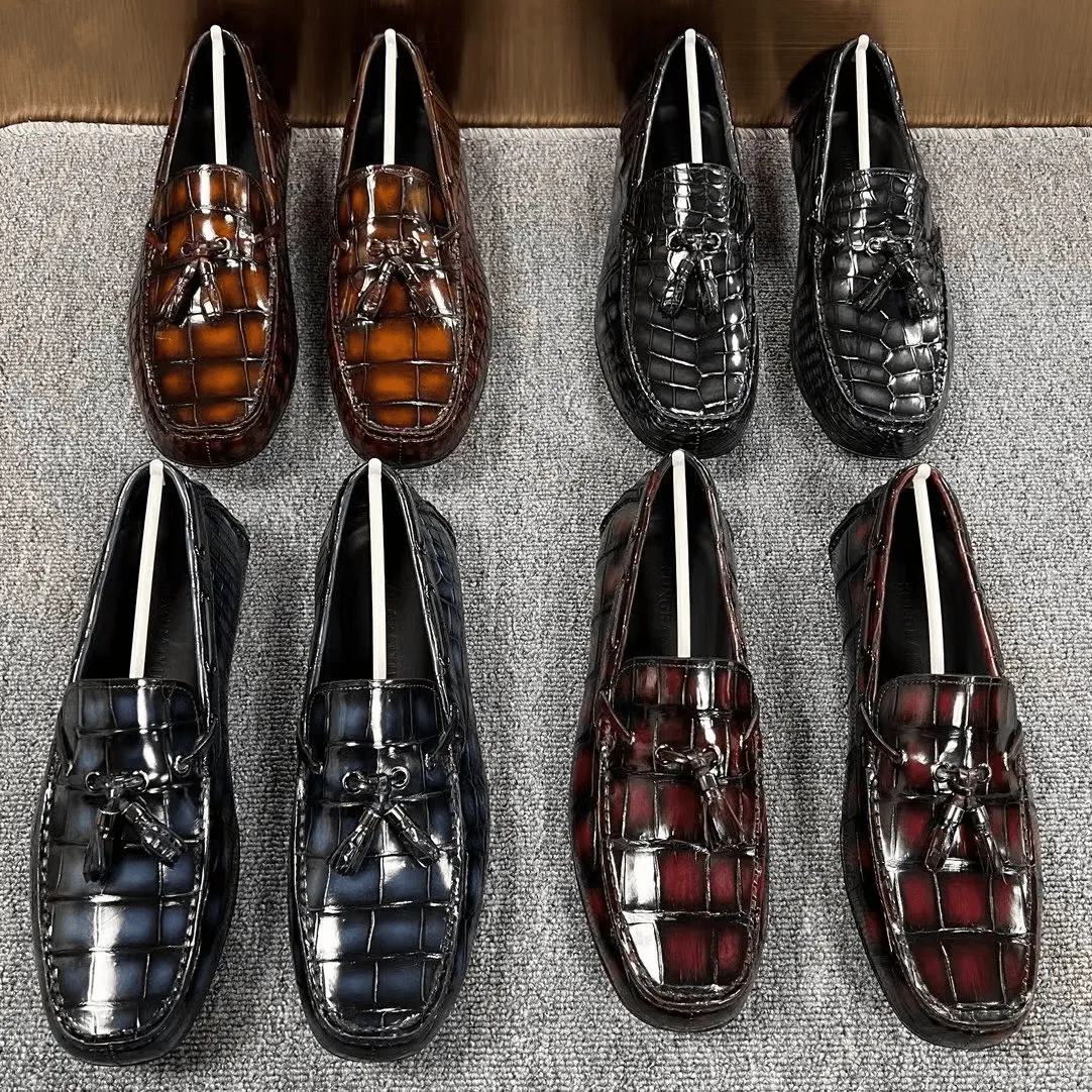 Crocodile Leather Shoes ,Crocodile Leather Men's Penny Loafer Dress Shoe art show