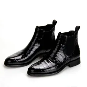 runway look Trade Day Crocodile Shoes Handmade Crocodile Skin Leather Chelsea Boots