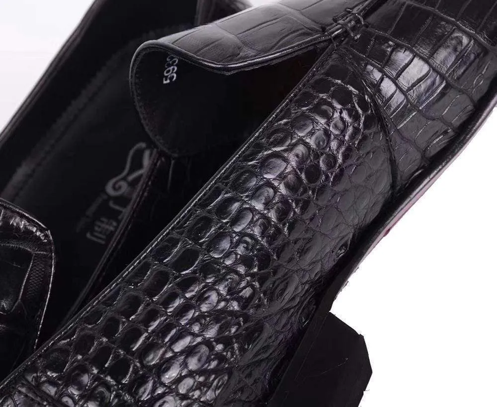 High Lane Crocodile Shoes Crocodile Belly Leather Man Handmade Mens Loafers Casual Loafers Shoes