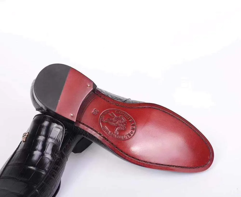 Crocodile Shoes Crocodile Belly Leather Man Handmade Mens Loafers Casual Loafers Shoes Cushion Fit Cozy Look